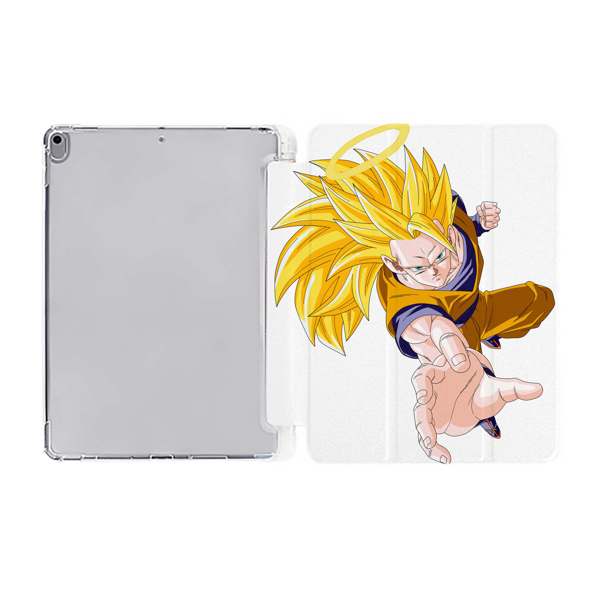 （画像用） ドラゴンボール 孫悟空（そん ごくう）Son Goku カカロット DRAGON BALL Kakarotto IPad ケース ペン収納付き 三つ折りスタンド PUレザー×シリコン 対応機種9.5/10.5/10.9インチ